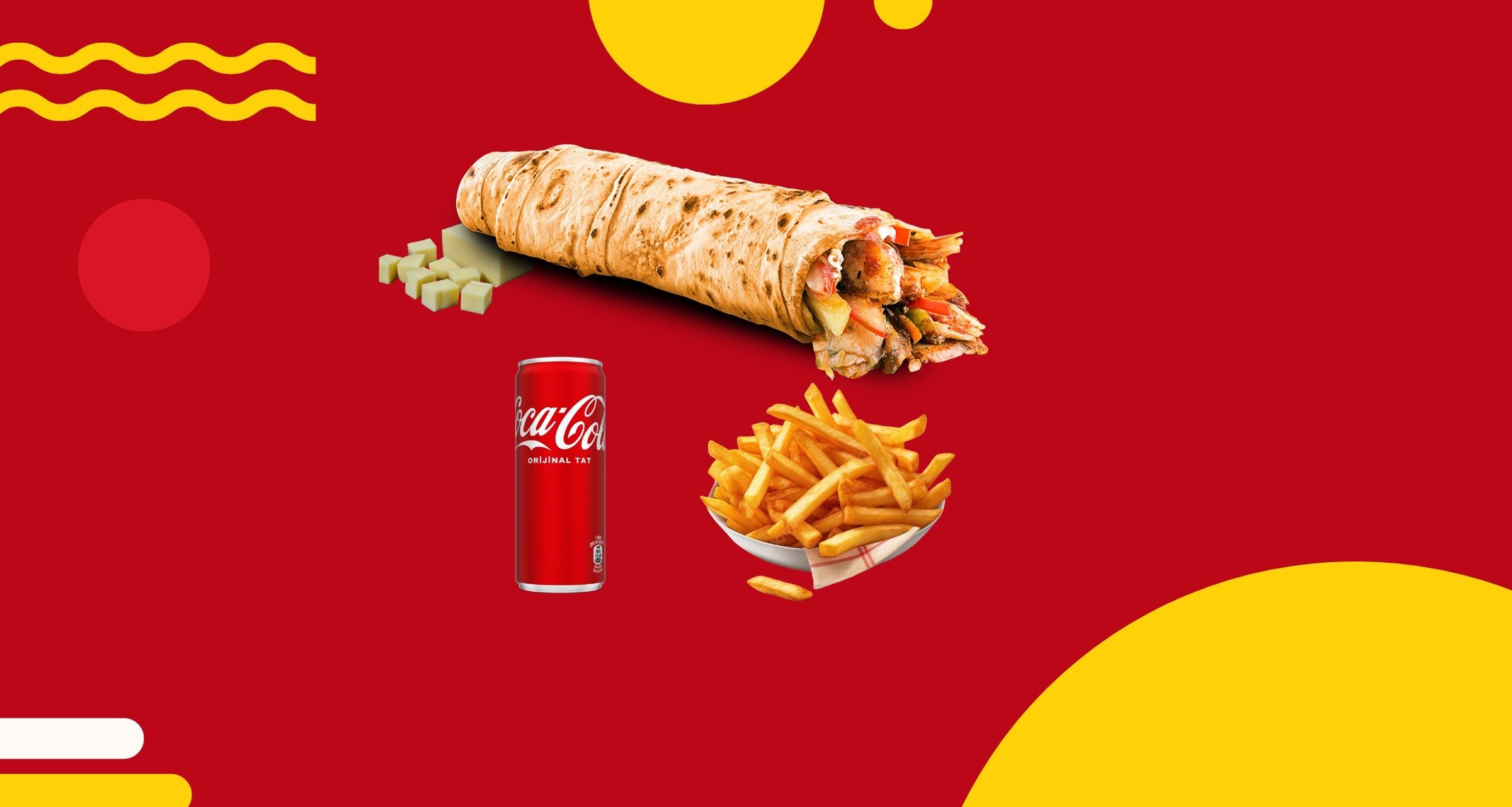 Kaşarlı Tavuk Döner Dürüm Menü